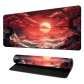 Eco-friendly Red Moon Mouse Pad 4mm Thickness for Gaming Keyboard USB Anti-slip Rubber Base Desk Mat